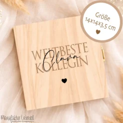 Abschiedsgeschenk Kollegin Kollege personalisiert | Jobwechsel Geschenk | Danke Geschenk Arbeit Holzbox mit Namen