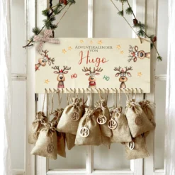 Adventskalender " Rentiere " Personalisiert mit Namen für Kinder zum Befüllen