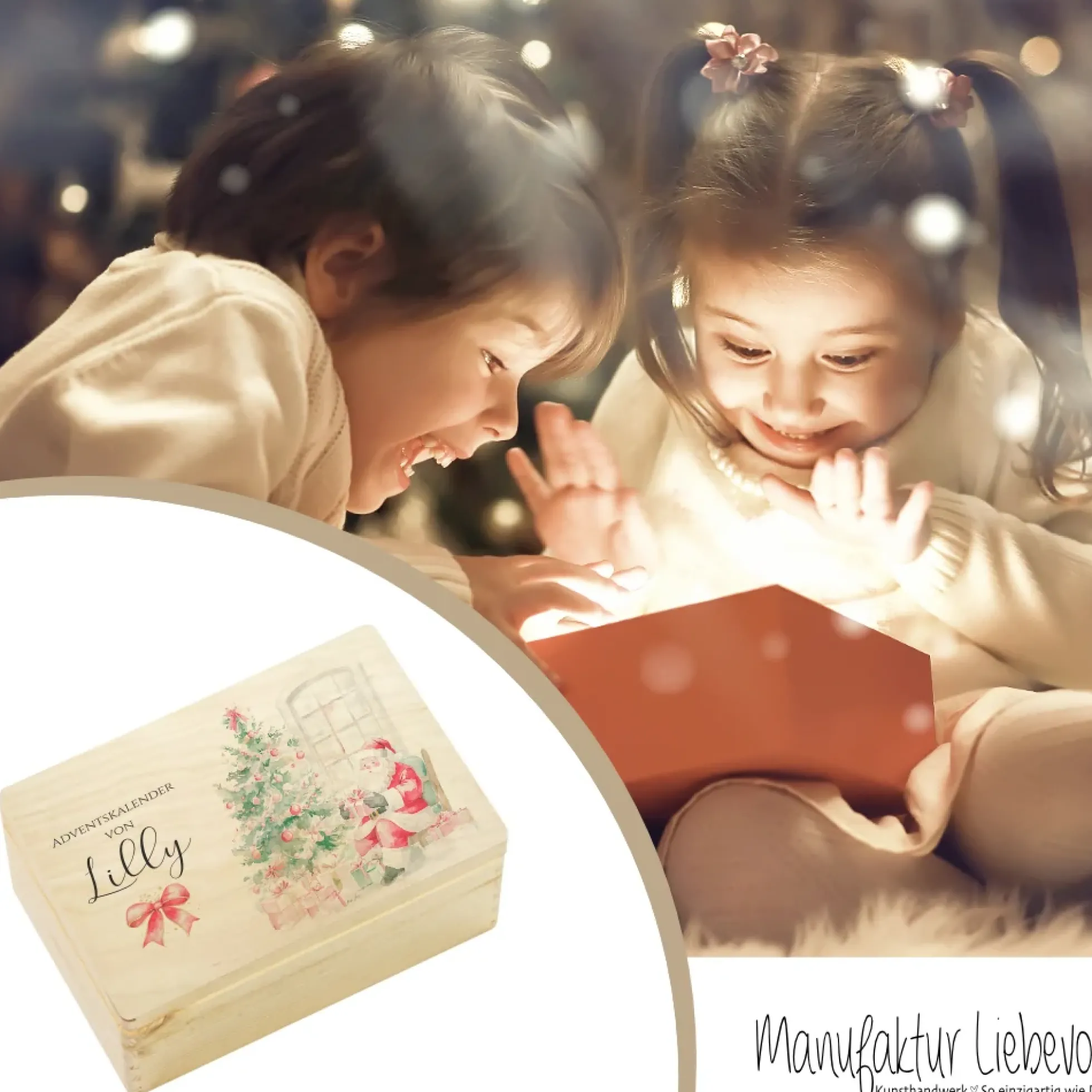Adventskalender "Weihnachtsmann", Personalisierte Adventskiste zum Befüllen
