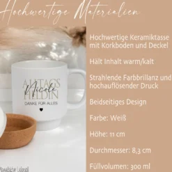 Alltagsheldin Tasse Personalisiert Tasse Name Geschenk für Kollege Dankeschön Geschenk Freundin Kollegin Mama Papa Oma Opa Danke Geschenk