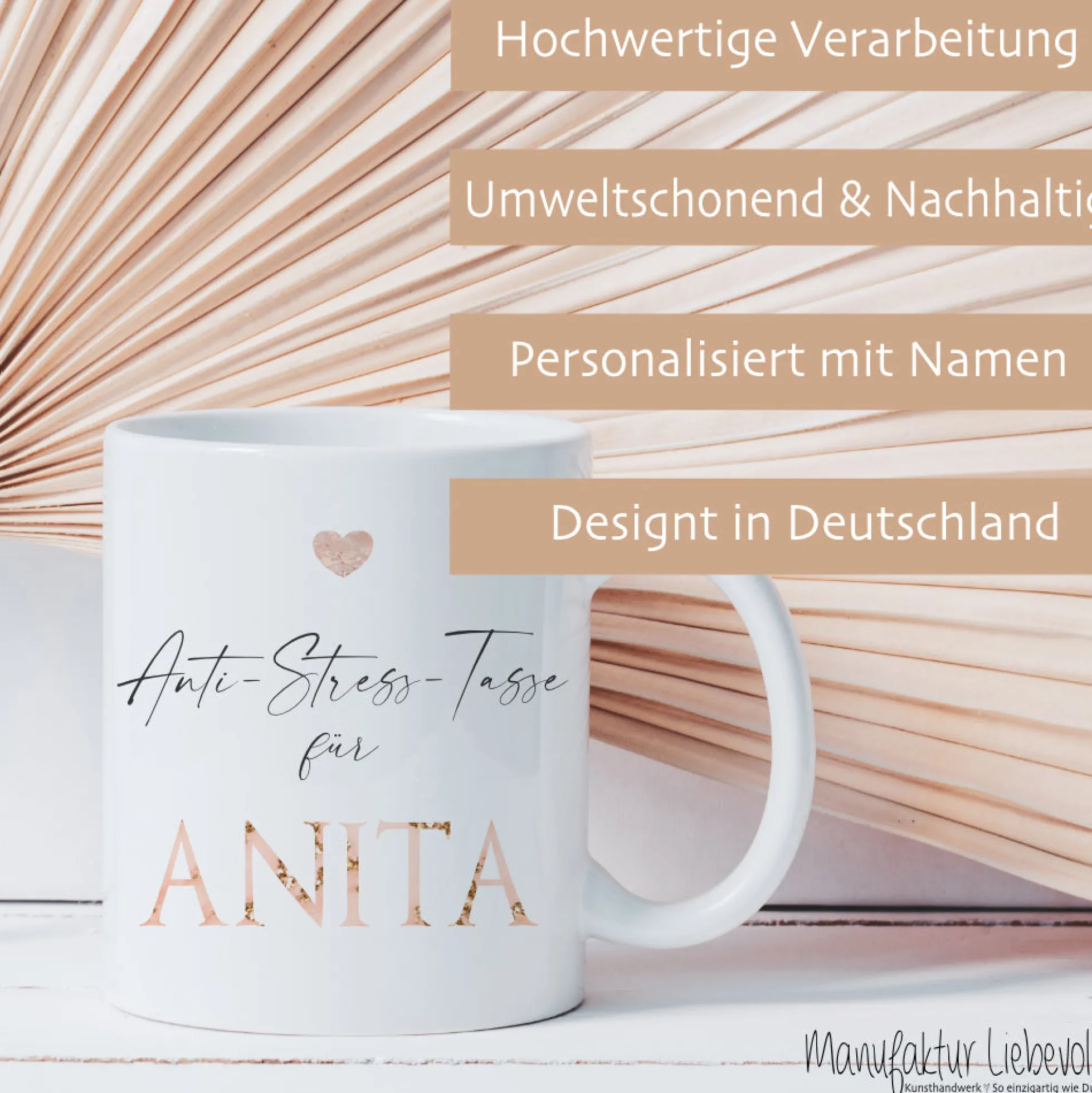 Anti Stress Tasse mit Namen | Kaffeetasse aus Keramik
