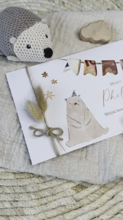 Baby Geburt Glückwunsch Karte Name personalisiert I Junge Mädchen Geschenk I Taufe Glückwunschkarte Geldgeschenk Geburtskarte