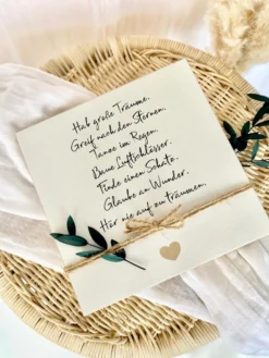 Besonderes Geschenk aus Holz | Wandbild mit Spruch