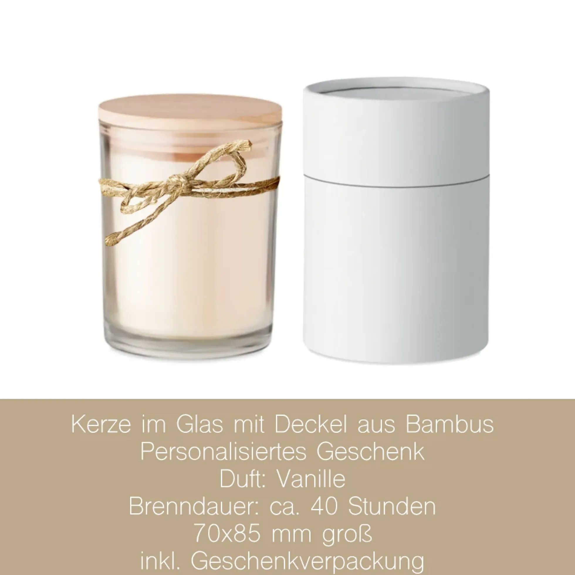 Boho Duftkerze Ostern mit Wunschtext im Glas als personalisiertes Ostergeschenk