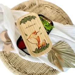 Brotdose mit Namen für Mädchen u. Jungen | Wählbar in Edelstahl | Lunchbox mit Motiv
