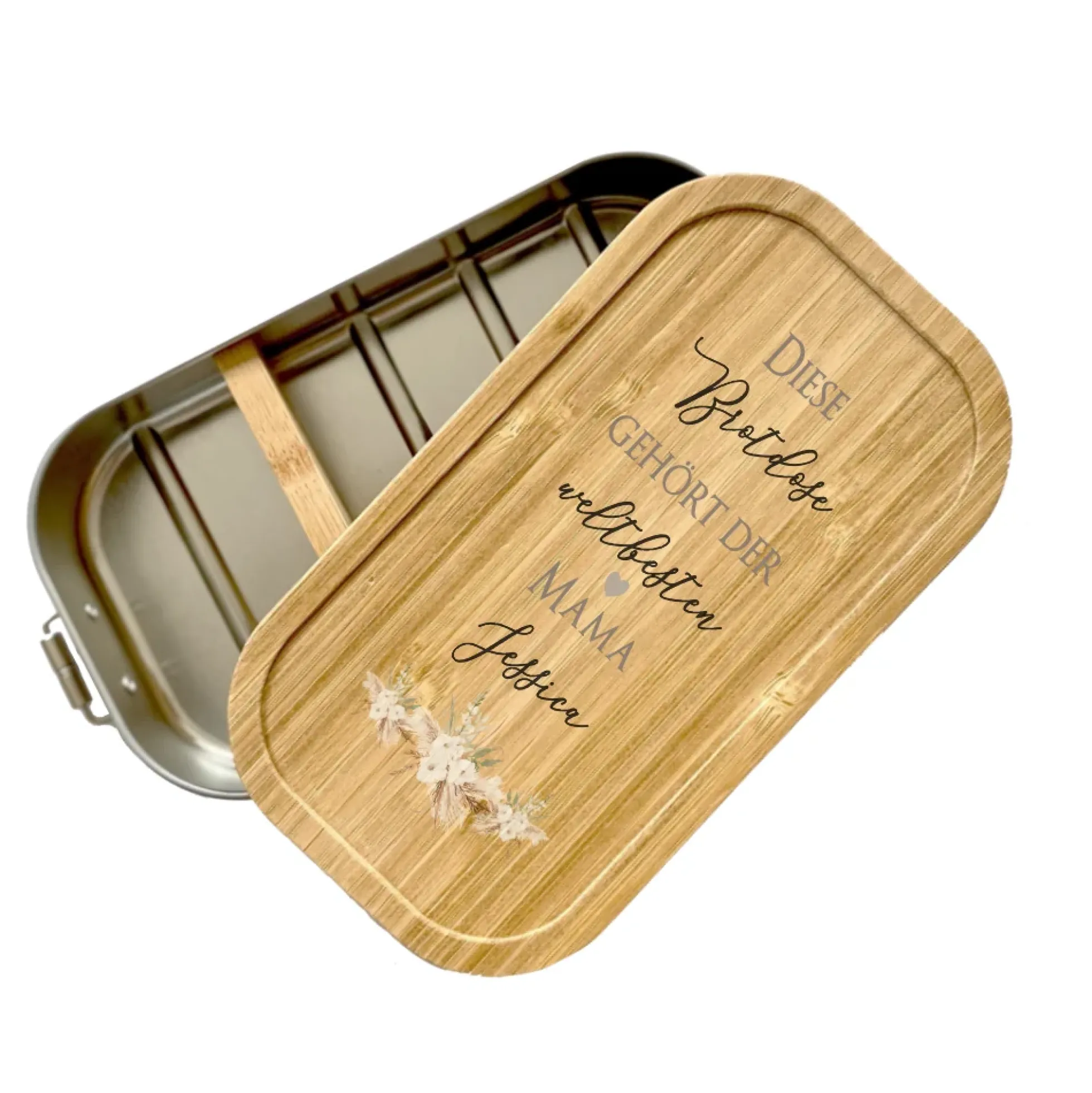 Brotdose "weltbeste Mama" mit Bambusdeckel und Namen für Mütter | Lunchbox mit liebevollem Spruch | Personalisierte Geschenkidee zum Geburtstag | Weihnachten | Muttertag