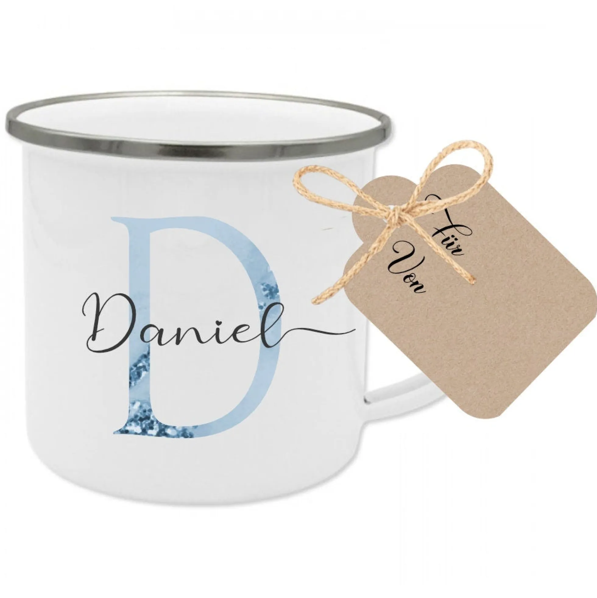 Buchstabentasse mit Namen | Personalisiertes Tassengeschenk für Sie und Ihn in Rosa und Blau | 2 Motivvarianten zur Auswahl