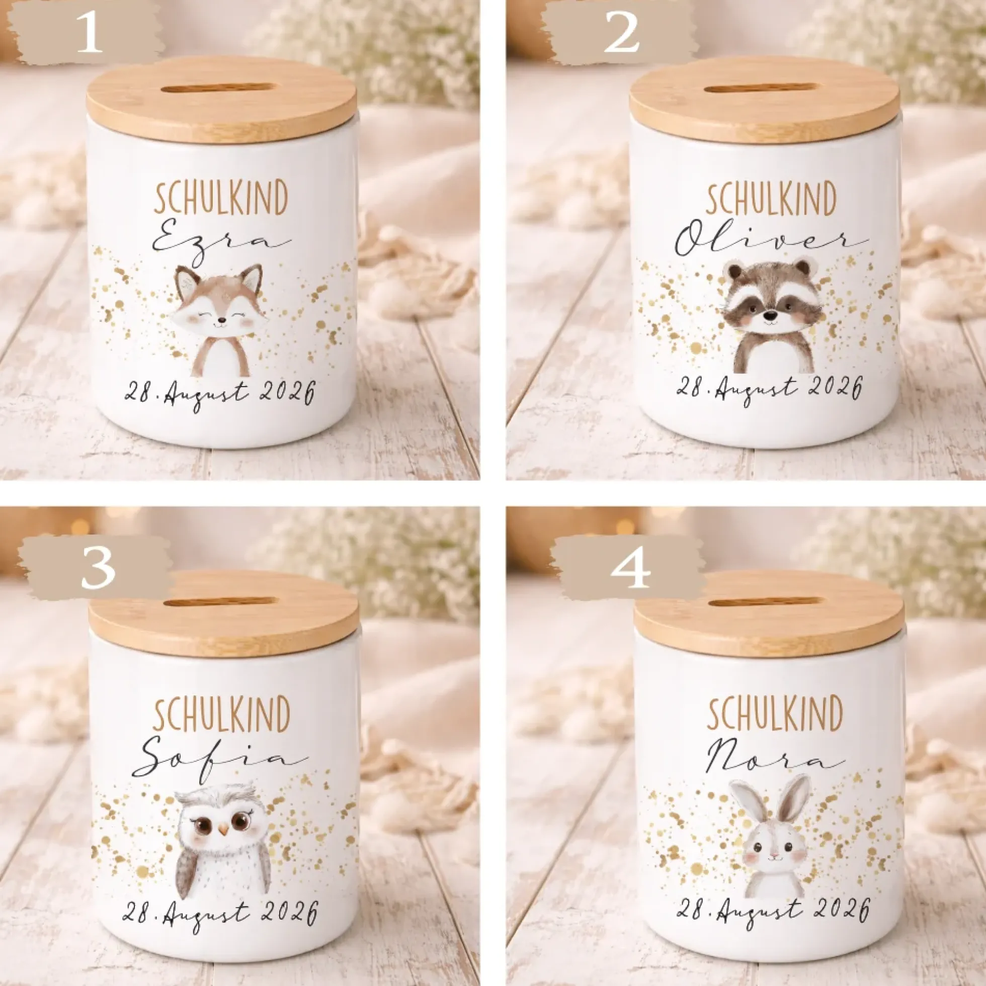 Einschulung Geschenk 2026 – Spardose personalisiert mit Namen – Schulkind Junge Mädchen – Geschenk zum Schulanfang