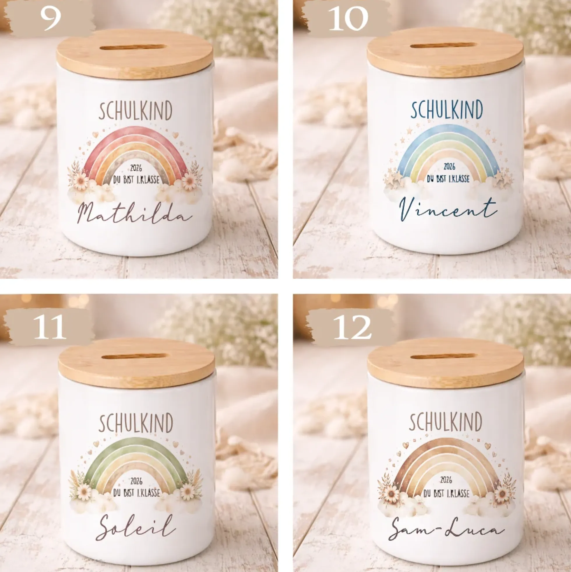 Einschulung Geschenk 2026 – Spardose personalisiert mit Namen – Schulkind Junge Mädchen – Geschenk zum Schulanfang