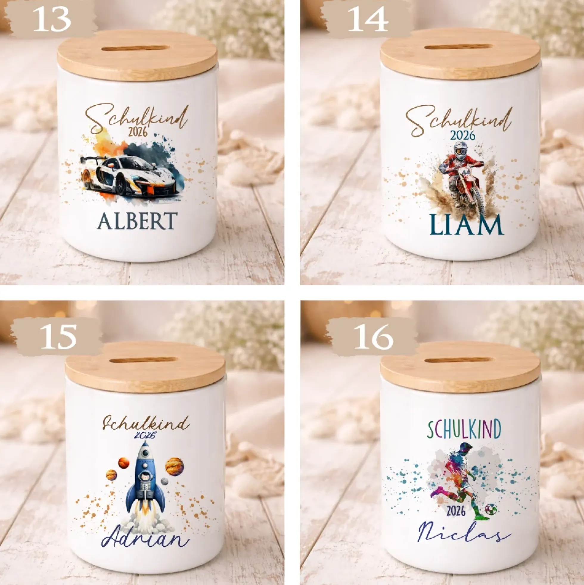 Einschulung Geschenk 2026 – Spardose personalisiert mit Namen – Schulkind Junge Mädchen – Geschenk zum Schulanfang