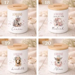 Einschulung Geschenk 2026 – Spardose personalisiert mit Namen – Schulkind Junge Mädchen – Geschenk zum Schulanfang