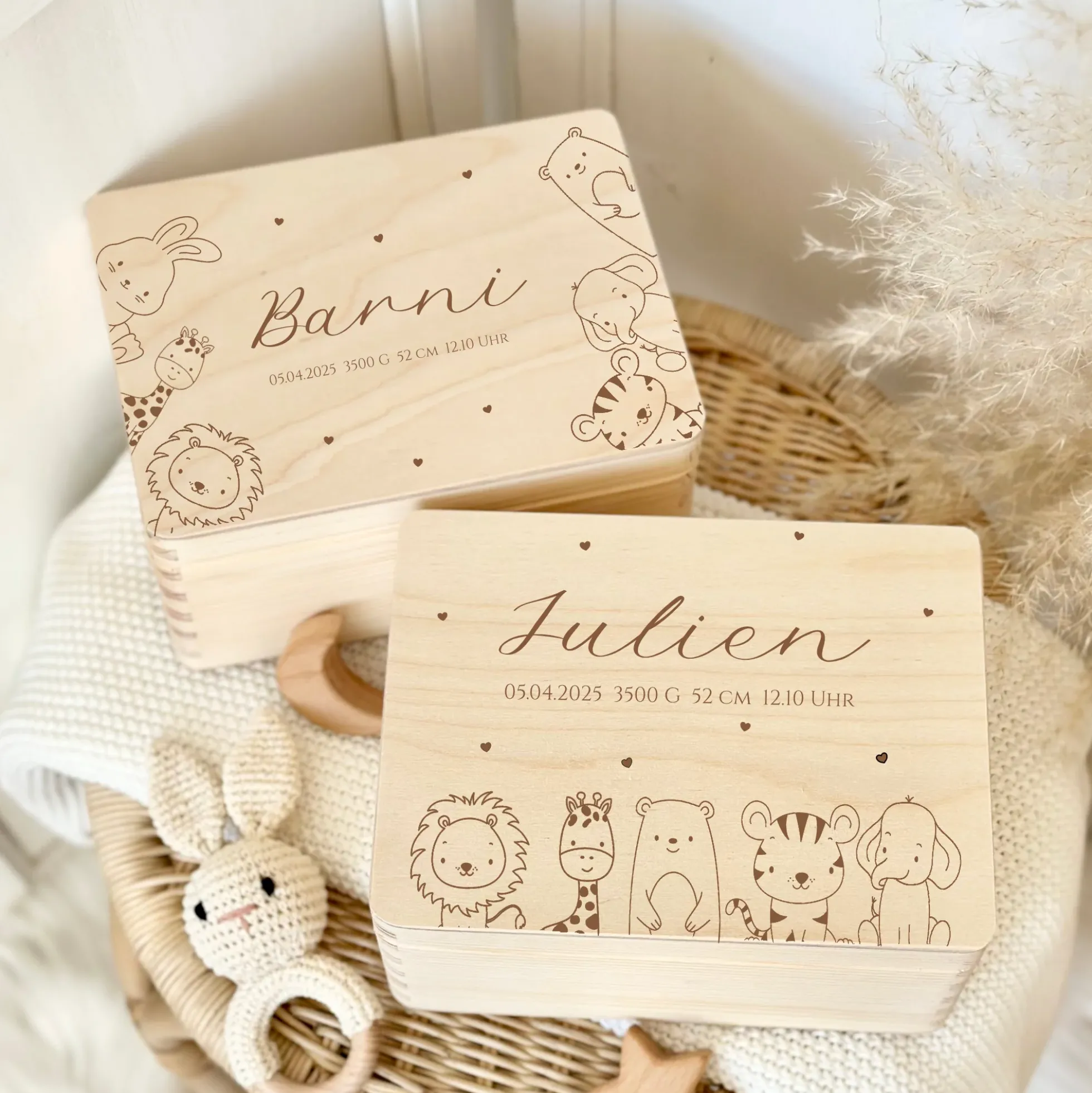 Erinnerungsbox Baby Personalisiert Baby Erinnerungskiste aus Holz Babygeschenk Geschenk zur Geburt Taufe Geburtsgeschenk Taufgeschenk Mädchen Junge