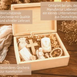 Erinnerungskiste Kommunion mit Namen & Datum | Personalisiertes Kommunionsgeschenk