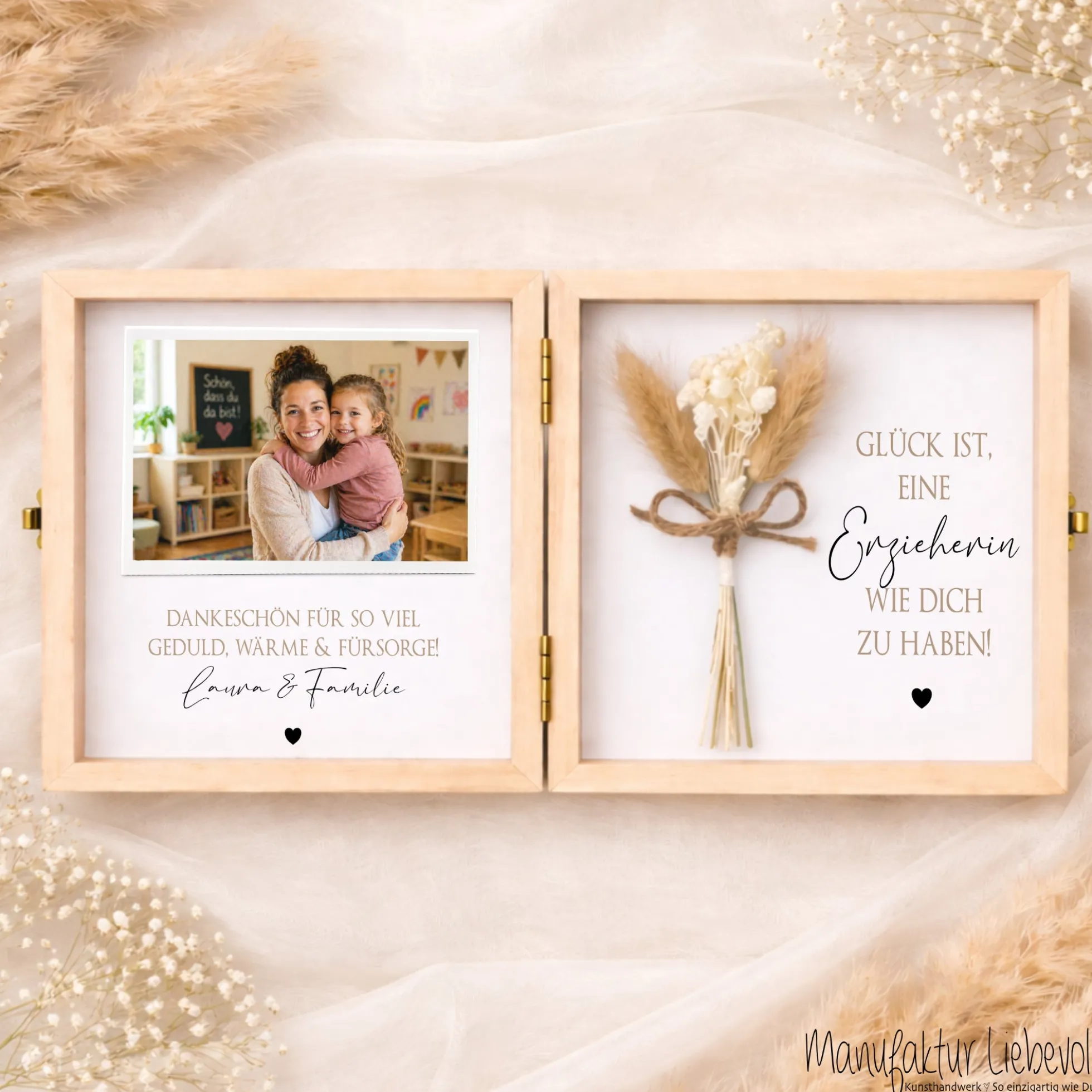 Erzieherin Geschenk personalisiert | Abschiedsgeschenk Kita Kindergarten | Danke Geschenk Erzieherin Holzbox Dankeschön mit Namen des Kind