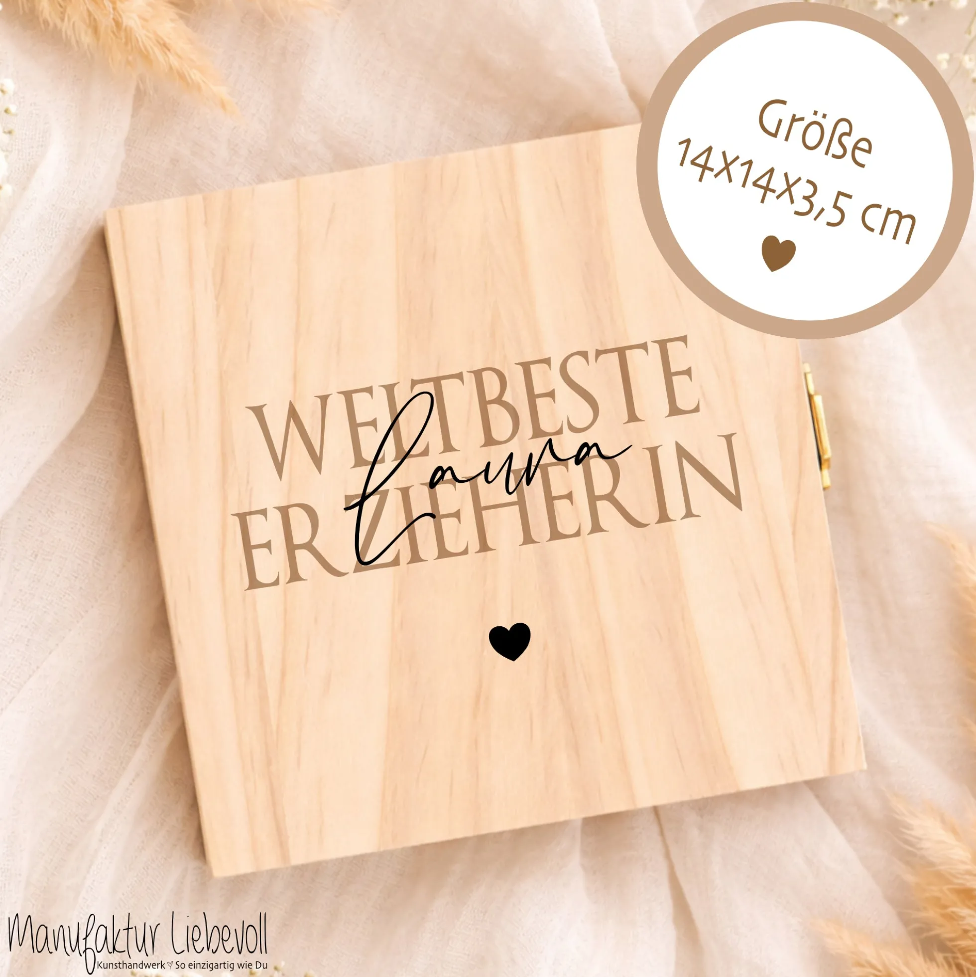 Erzieherin Geschenk personalisiert | Abschiedsgeschenk Kita Kindergarten | Danke Geschenk Erzieherin Holzbox Dankeschön mit Namen des Kind