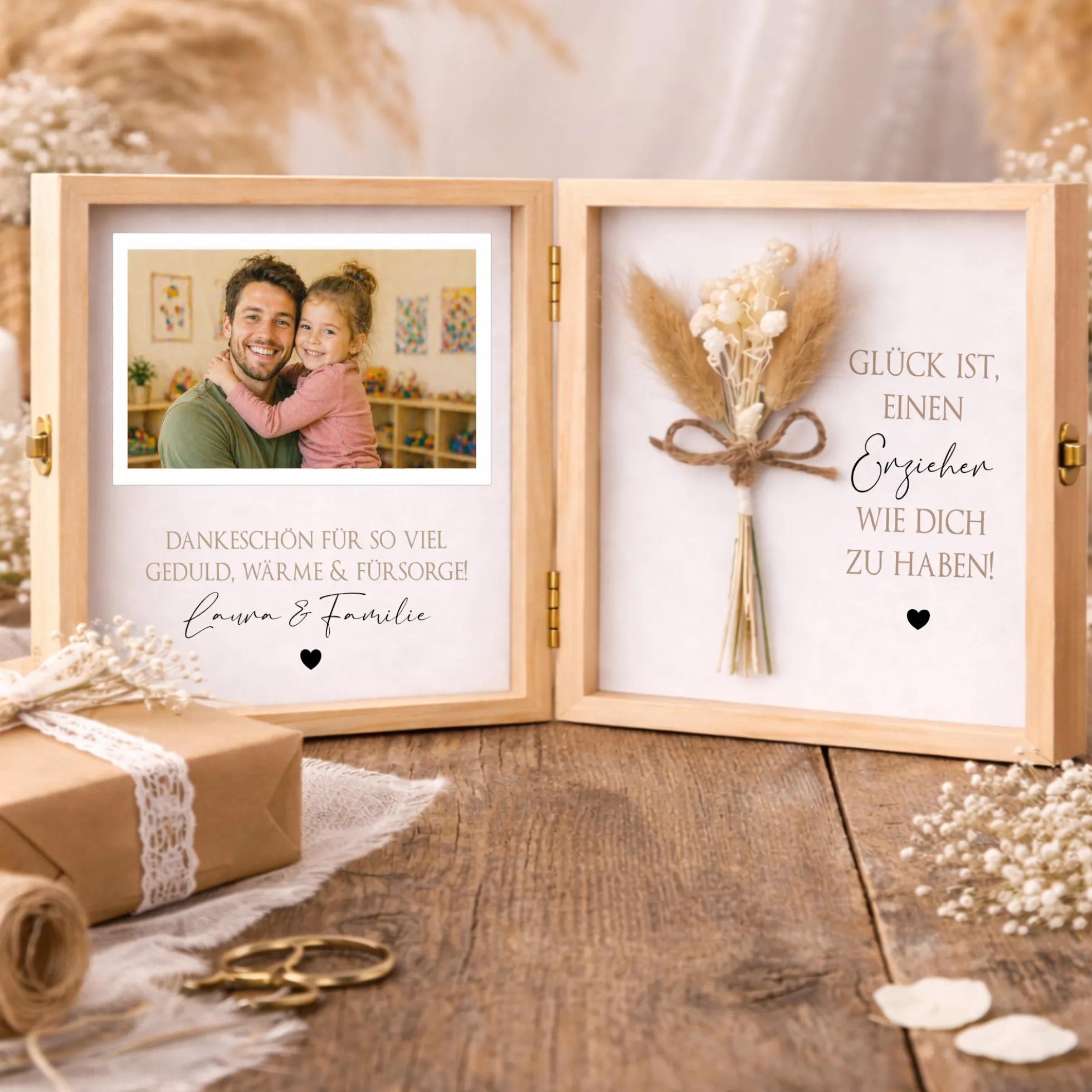 Erzieherin Geschenk personalisiert | Abschiedsgeschenk Kita Kindergarten | Danke Geschenk Erzieherin Holzbox Dankeschön mit Namen des Kind