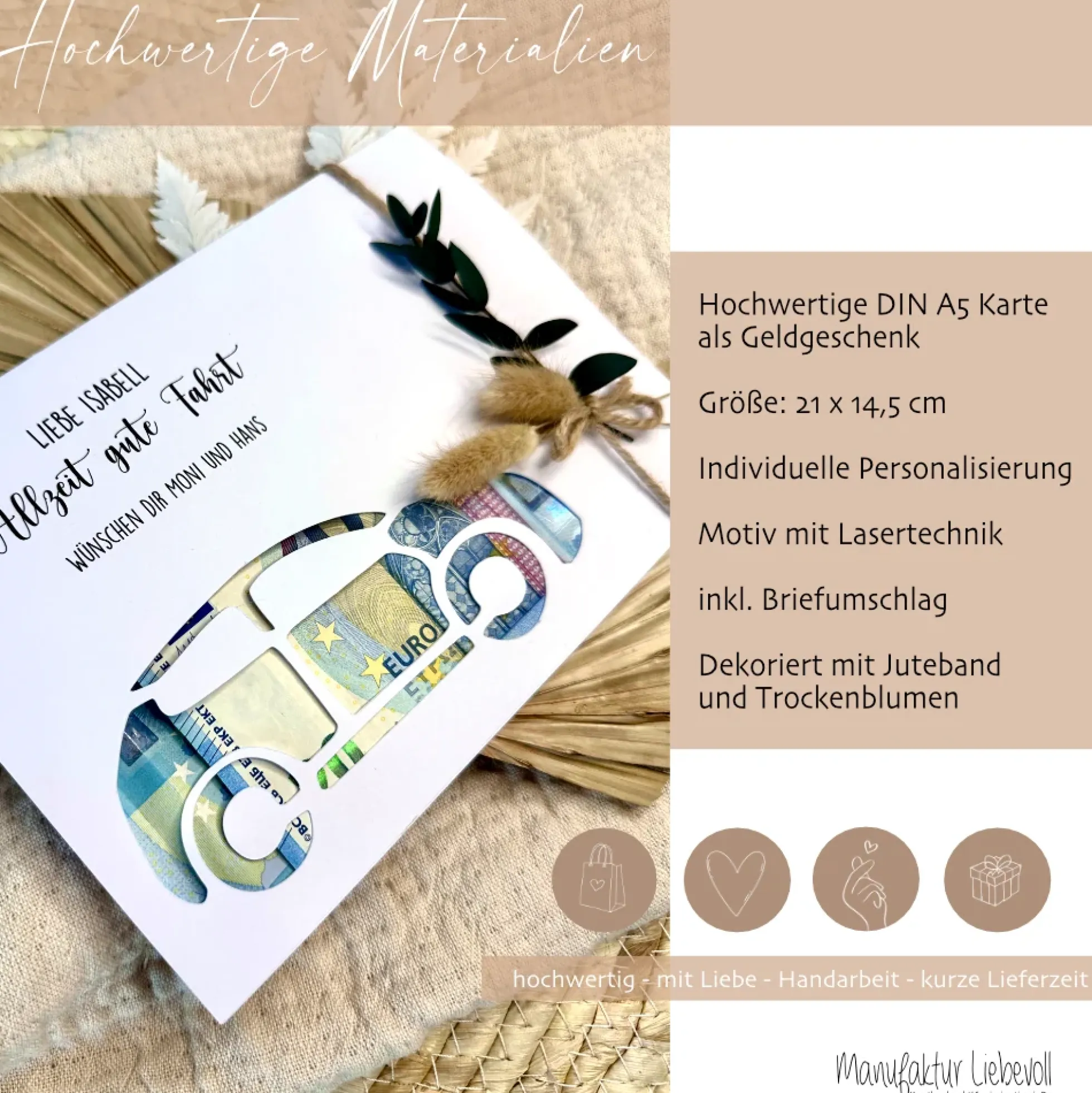 Führerschein Geldgeschenk Karte I Personalisierte Bestanden Glückwunschkarte Auto I persönliches Geschenk | Geld verschenken
