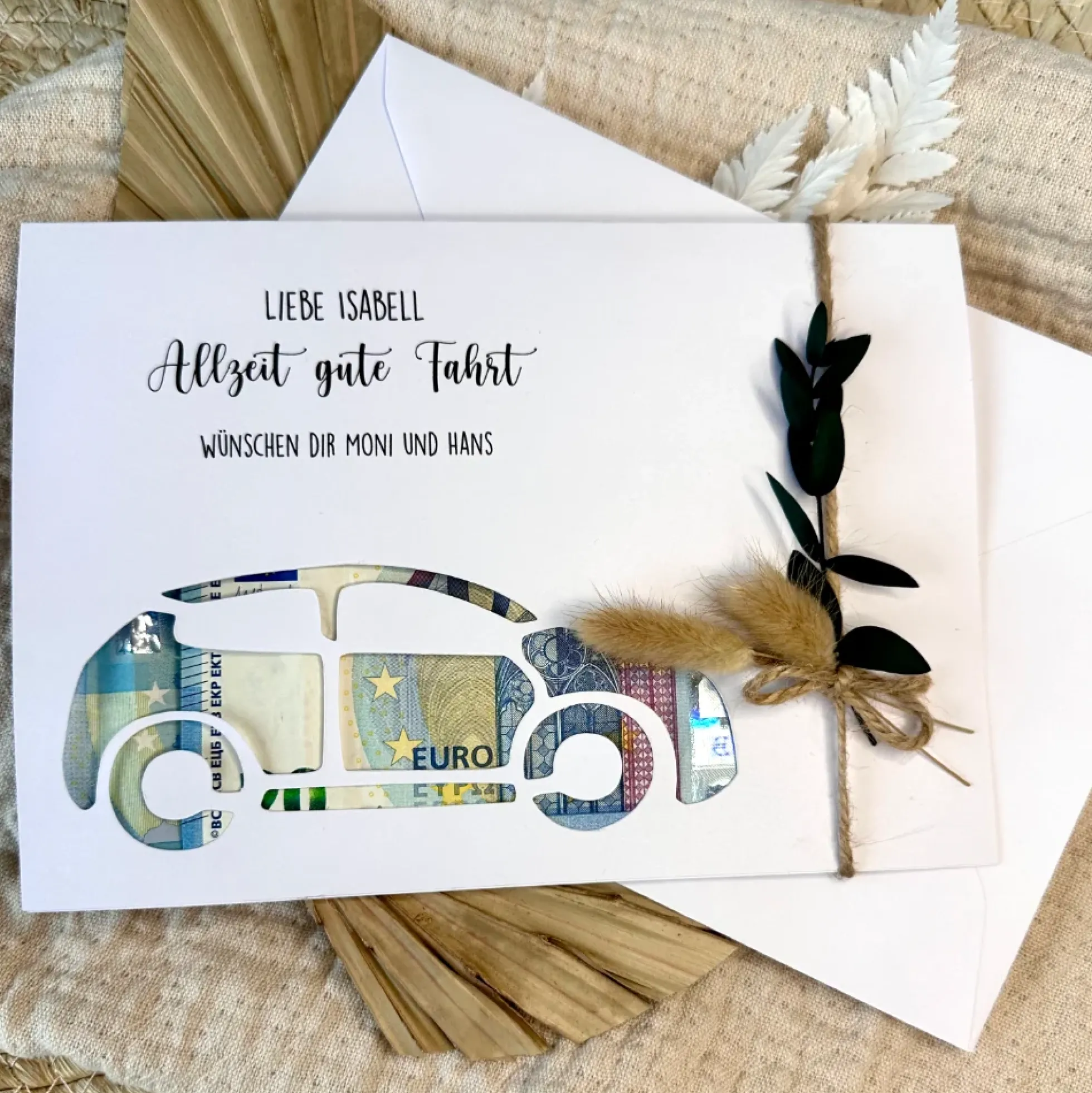 Führerschein Geldgeschenk Karte I Personalisierte Bestanden Glückwunschkarte Auto I persönliches Geschenk | Geld verschenken