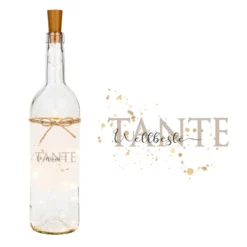 Flaschenlicht mit LED Beleuchtung "Weltbeste Tante" | Kreative Geschenkidee | 5 Motivvarianten zur Auswahl