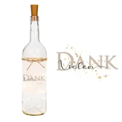 Flaschenlicht "Vielen Dank" | Originelles Geschenk um Danke zu sagen | Kreatives Dankeschöngeschenk | 6 Motivvarianten zur Auswahl