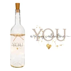Flaschenlicht "You are my valentine" | Originelles Geschenk für Paare zum Valentinstag | 2 Motivvarianten zur Auswahl
