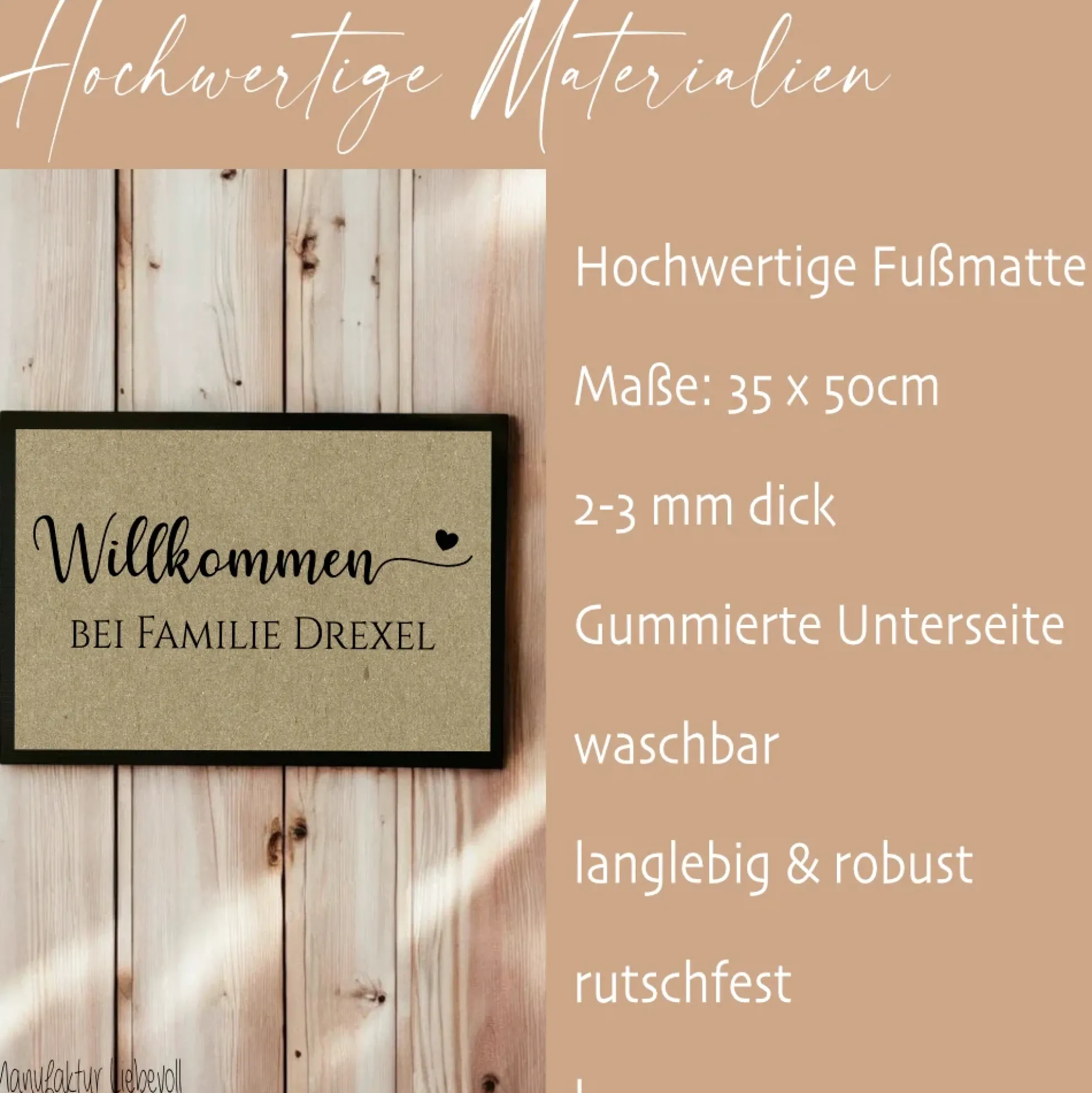Fußmatte Willkommen Personalisierte Fußmatte mit Familiennamen Türmatte Schmutzfangmatte Geschenk Zuhause Familie