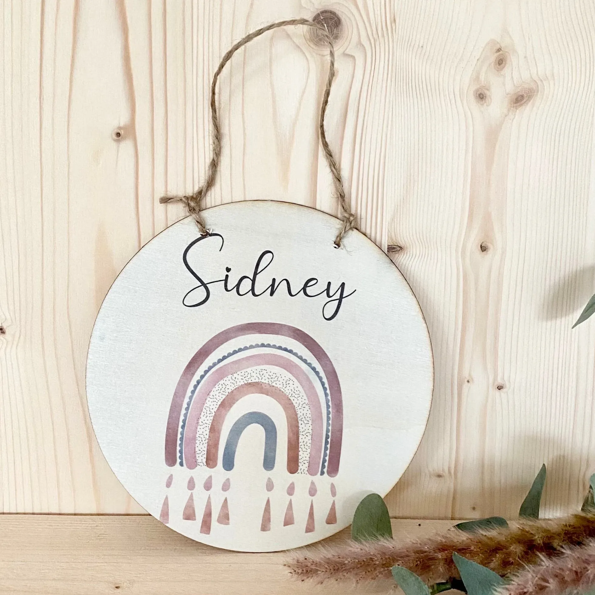 Geburtstafel "Regenbogen" aus Holz | Handgefertigt mit Namen u. Geburtsdaten | Personalisiertes Geschenk zur Geburt u. Taufe des Babys | Persönliche Geschenkidee für Neugeborene | Babygeschenk in 6 Motivvarianten für Mädchen und Jungen