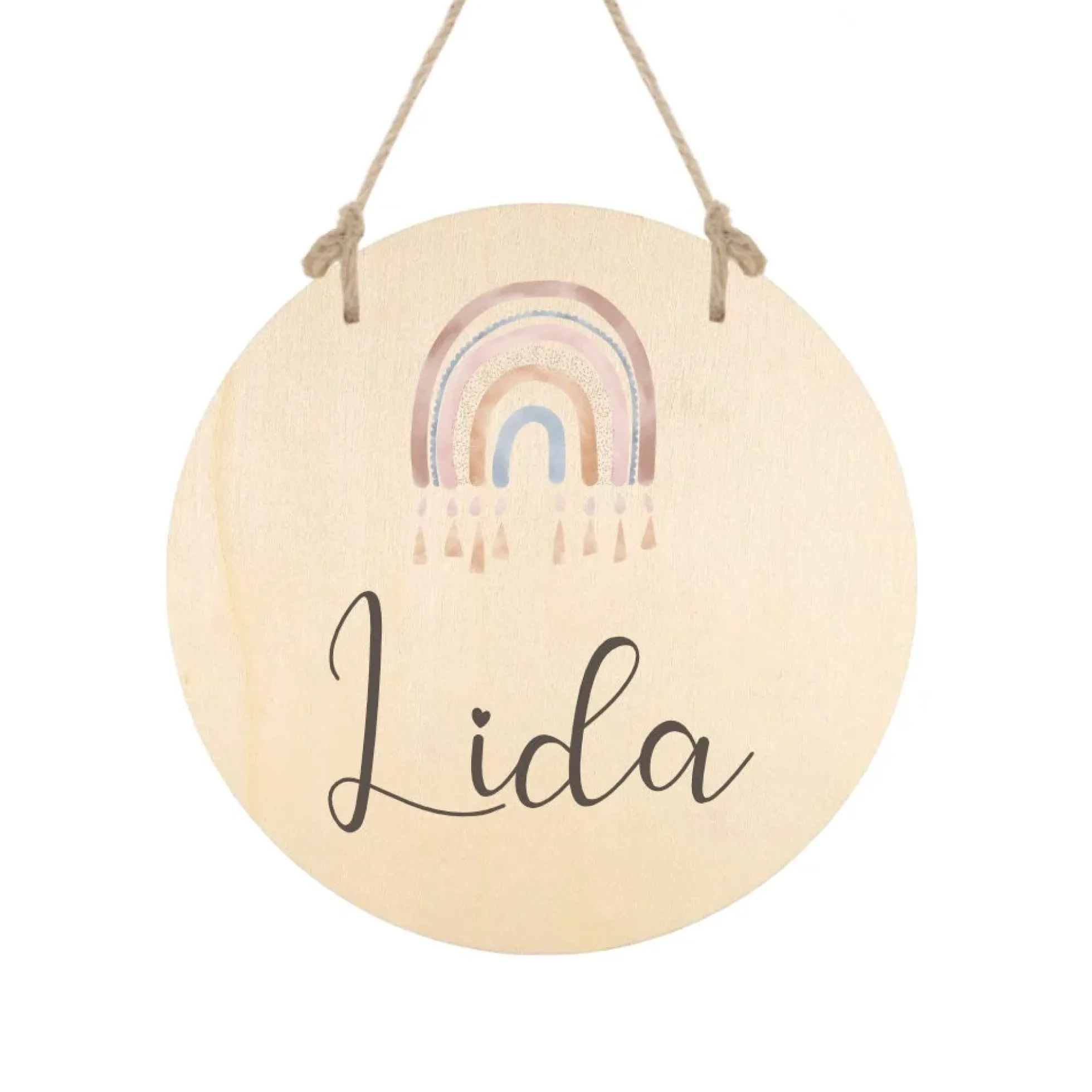 Geburtstafel "Regenbogen" aus Holz | Handgefertigt mit Namen u. Geburtsdaten | Personalisiertes Geschenk zur Geburt u. Taufe des Babys | Persönliche Geschenkidee für Neugeborene | Babygeschenk in 6 Motivvarianten für Mädchen und Jungen