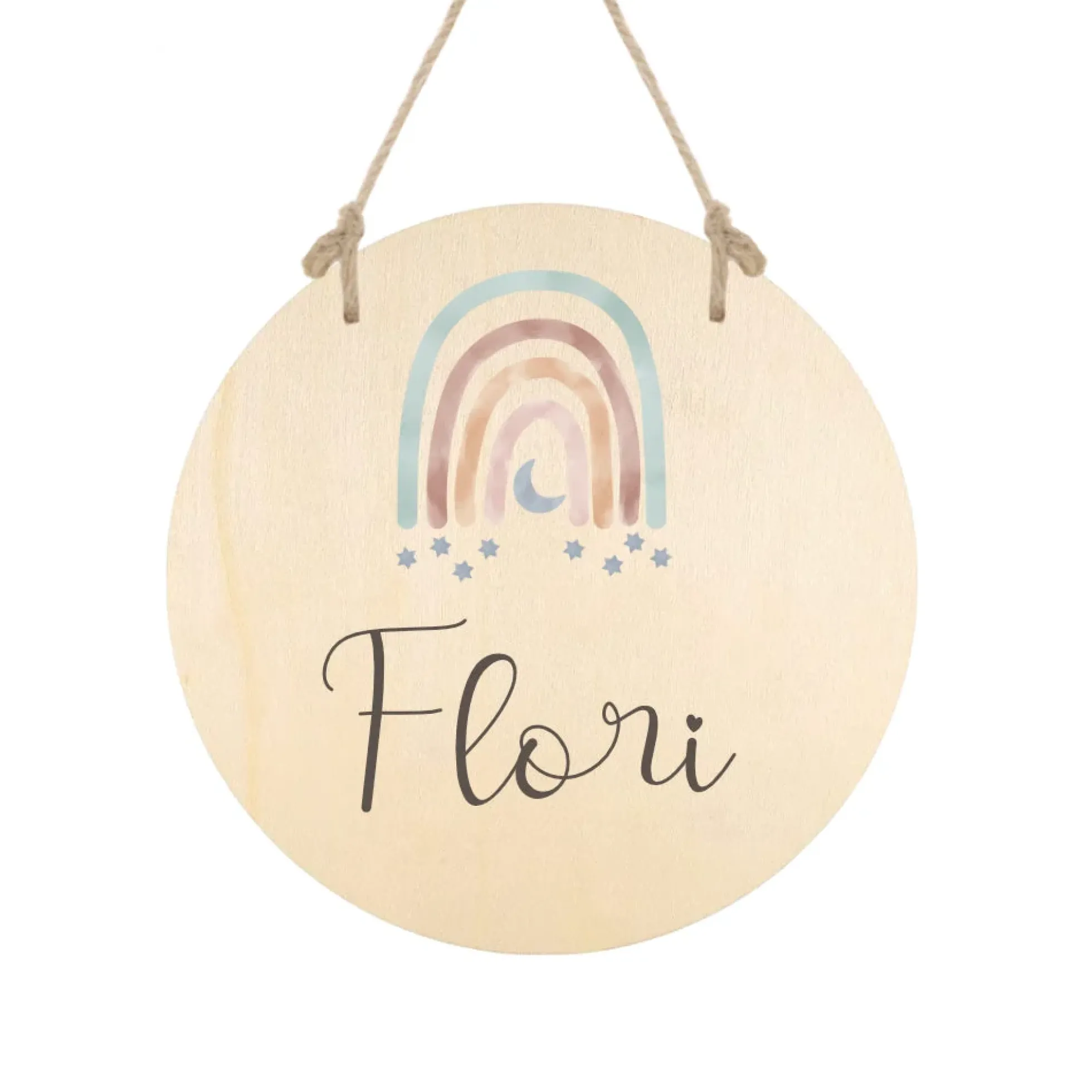 Geburtstafel "Regenbogen" aus Holz | Handgefertigt mit Namen u. Geburtsdaten | Personalisiertes Geschenk zur Geburt u. Taufe des Babys | Persönliche Geschenkidee für Neugeborene | Babygeschenk in 6 Motivvarianten für Mädchen und Jungen