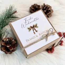 Geschenk Box Geschenkschachtel Frohe Weihnachten I Name Personalisiert I Weihnachtsgeschenk Karte I 3 Varianten