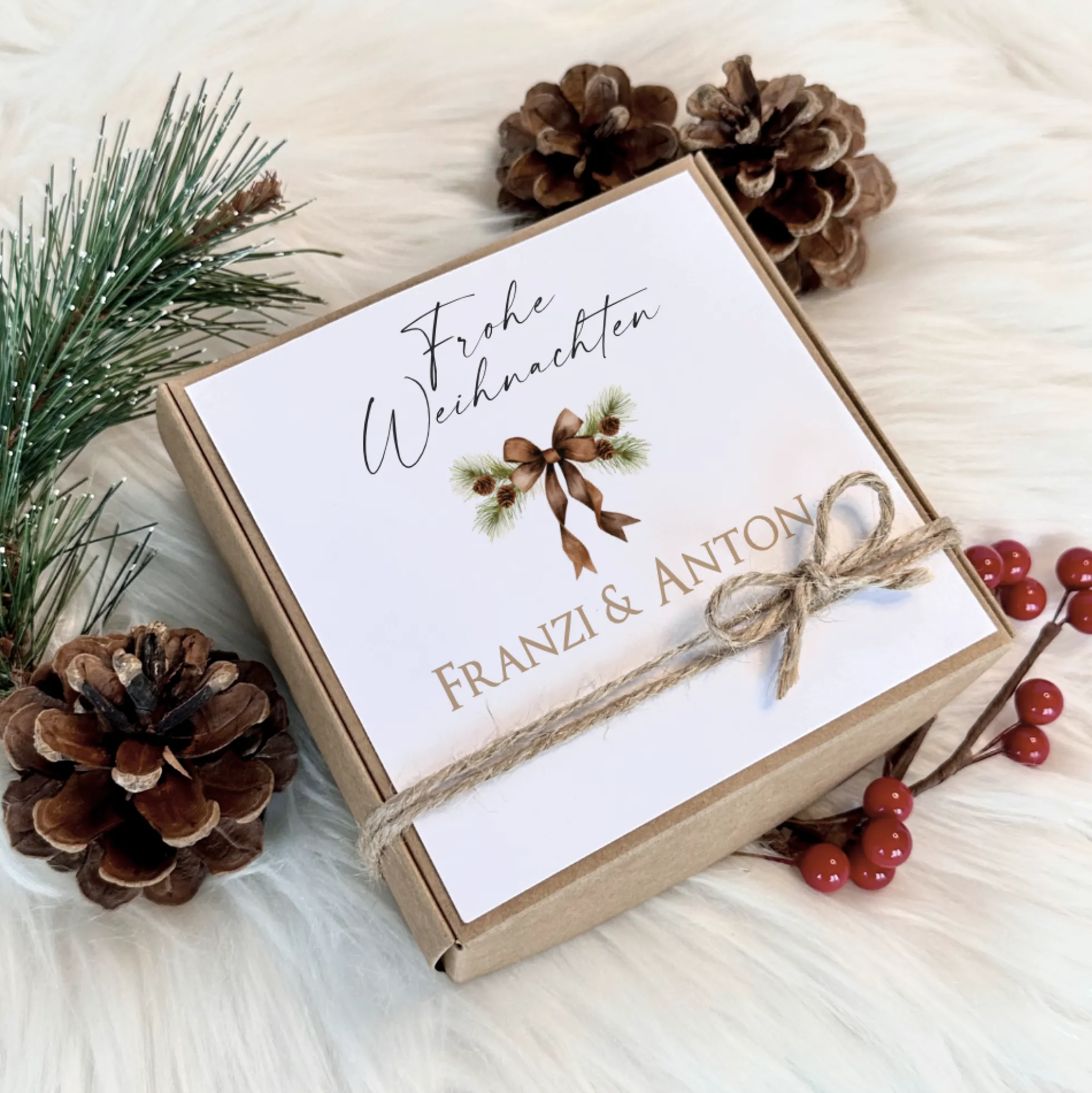 Geschenk Box Geschenkschachtel Frohe Weihnachten I Name Personalisiert I Weihnachtsgeschenk Karte I 3 Varianten