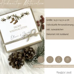 Geschenk Box Geschenkschachtel Frohe Weihnachten I Name Personalisiert I Weihnachtsgeschenk Karte I 3 Varianten