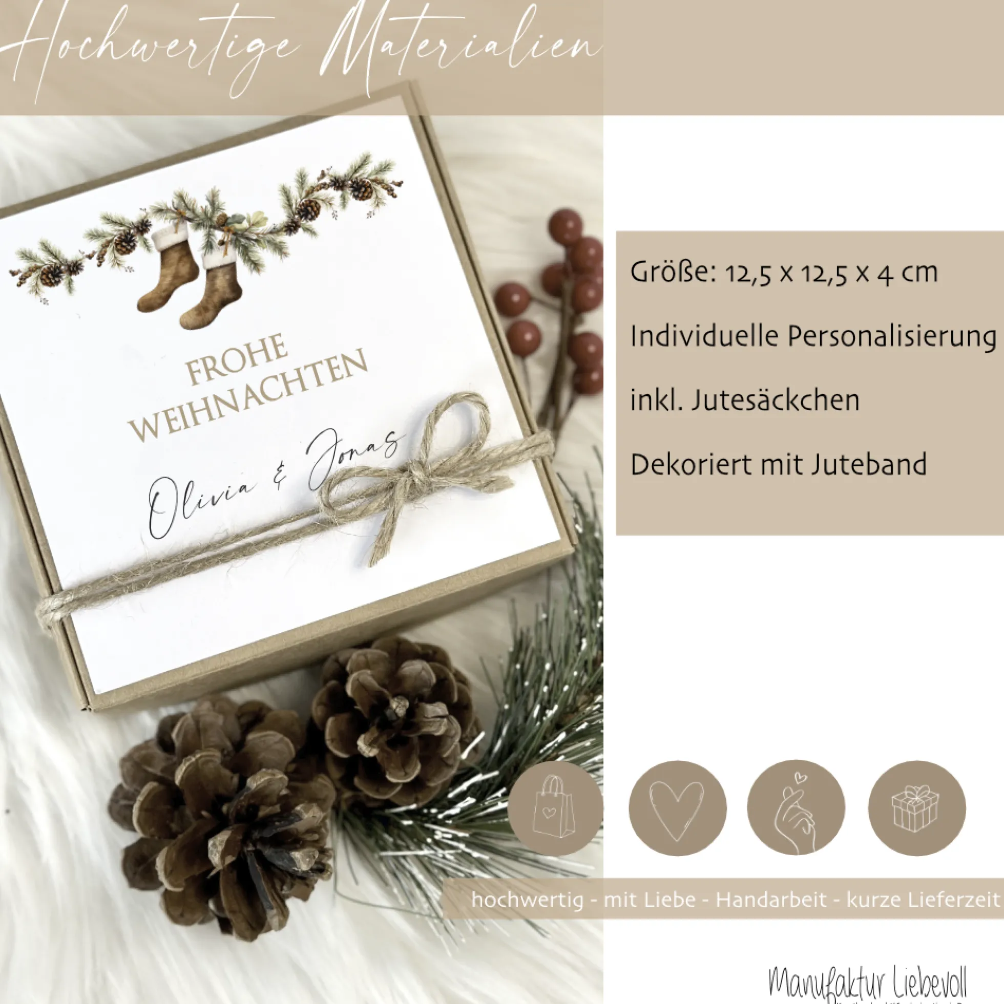 Geschenk Box Geschenkschachtel Frohe Weihnachten I Name Personalisiert I Weihnachtsgeschenk Karte I 3 Varianten