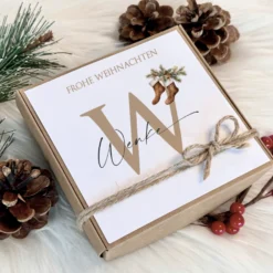 Geschenk Box Geschenkschachtel Frohe Weihnachten I Name Personalisiert I Weihnachtsgeschenk Karte I 3 Varianten
