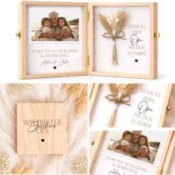 Geschenk Oma Opa personalisiert | Geschenk Uroma Uropa | Geburtstagsgeschenk Großeltern | Fotogeschenk Holzbox I Geschenk Enkelkinder Namen