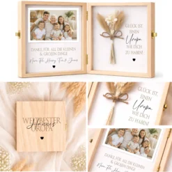 Geschenk Oma Opa personalisiert | Geschenk Uroma Uropa | Geburtstagsgeschenk Großeltern | Fotogeschenk Holzbox I Geschenk Enkelkinder Namen