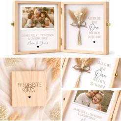 Geschenk Oma Opa personalisiert | Geschenk Uroma Uropa | Geburtstagsgeschenk Großeltern | Fotogeschenk Holzbox I Geschenk Enkelkinder Namen