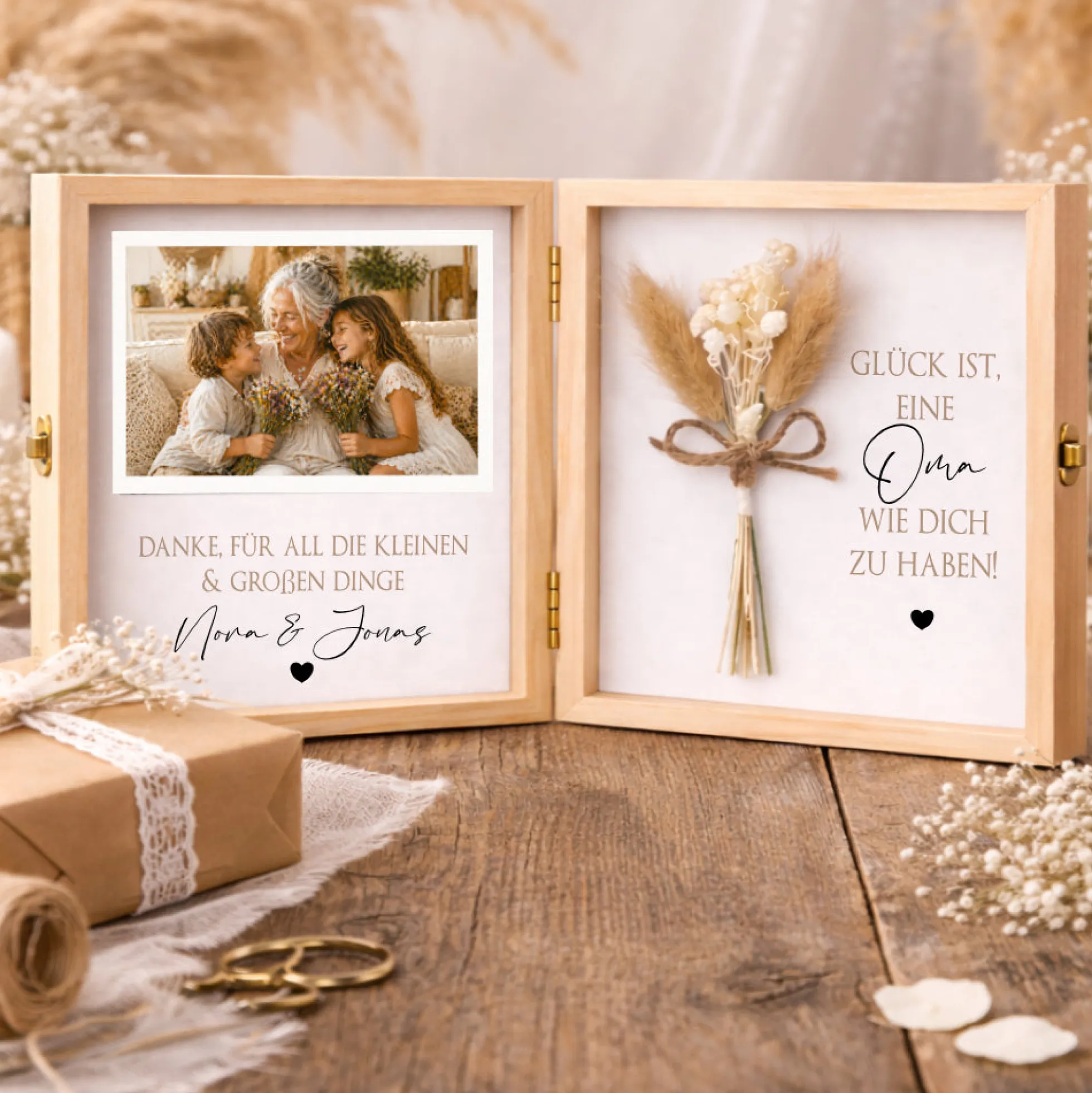 Geschenk Oma Opa personalisiert | Geschenk Uroma Uropa | Geburtstagsgeschenk Großeltern | Fotogeschenk Holzbox I Geschenk Enkelkinder Namen