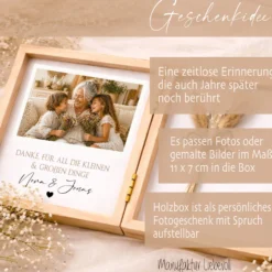 Geschenk Oma Opa personalisiert | Geschenk Uroma Uropa | Geburtstagsgeschenk Großeltern | Fotogeschenk Holzbox I Geschenk Enkelkinder Namen