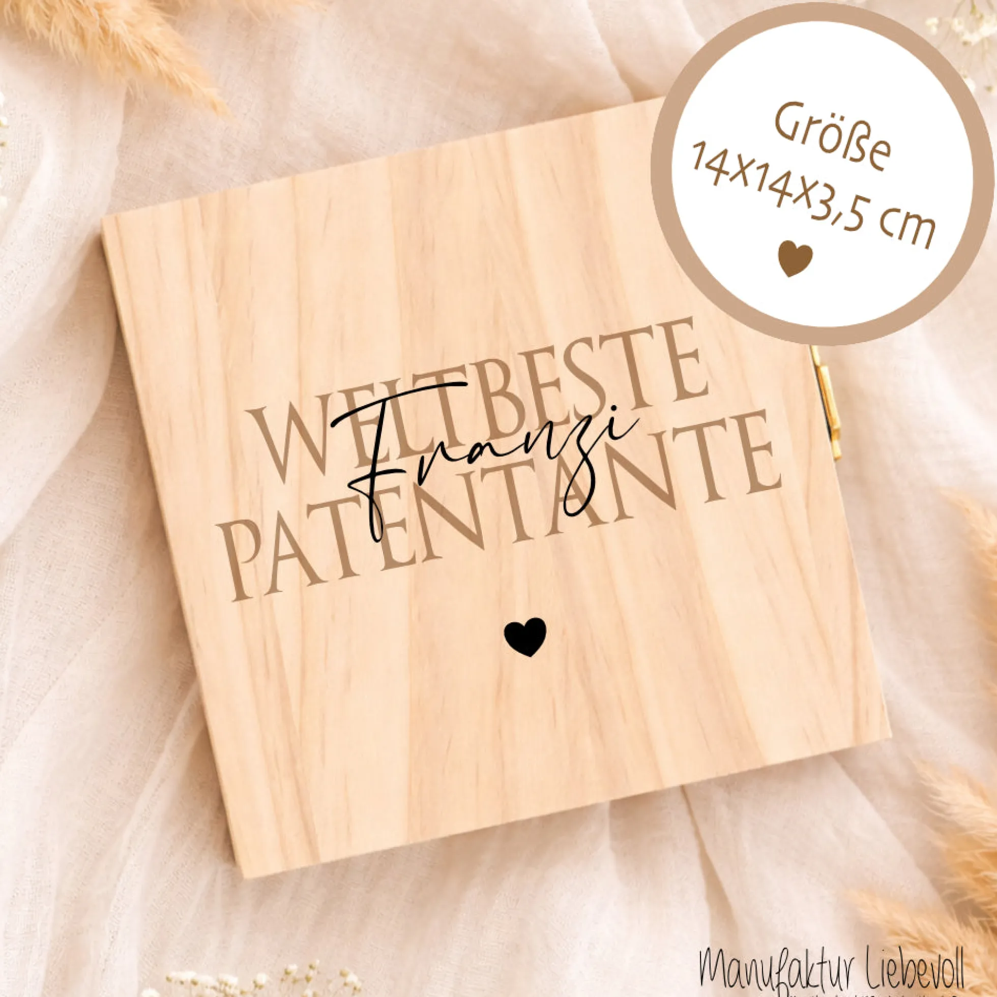 Geschenk Patentante Patenonkel personalisiert | Taufe Geschenk Patentante Patenonkel | Fotogeschenk Holzbox mit Namen Nichte Neffe Geschenk