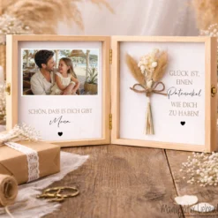 Geschenk Patentante Patenonkel personalisiert | Taufe Geschenk Patentante Patenonkel | Fotogeschenk Holzbox mit Namen Nichte Neffe Geschenk