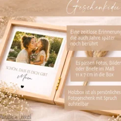 Geschenk Patentante Patenonkel personalisiert | Taufe Geschenk Patentante Patenonkel | Fotogeschenk Holzbox mit Namen Nichte Neffe Geschenk