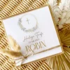 Geschenkschachtel Taufkarte Eukalyptus mit Namen für Mädchen und Jungen, Taufgeschenk Babygeschenke Geldgeschenk zur Taufe inkl. Jutebeutel I Manufaktur Liebevoll