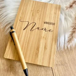 Geschenkset Edelstahl Kaffeebecher to go und Notizbuch mit Namen und Wunschtext für Sie u. Ihn | Geschenkidee zum Geburtstag, als Dankeschön zum Abschied