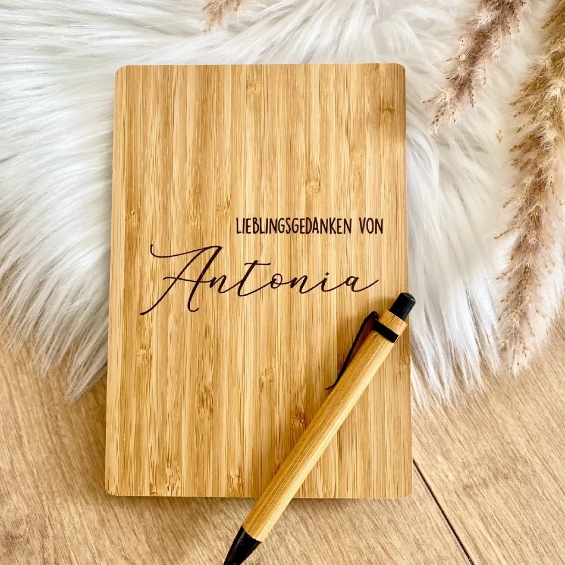 Geschenkset Thermobecher und Notizbuch "Lieblingsmensch - Lieblingsgedanken" mit Namen für Sie u. Ihn | Personalisiertes Geschenk für Frauen u. Männer | Geschenkidee zum Geburtstag, als Dankeschön