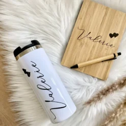 Geschenkset Thermobecher und Notizbuch