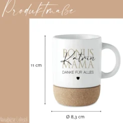 Geschenk Tasse Bonus Mama I Bonus Papa personalisierte Tasse für Stiefmama, Stiefpapa I Wunschtext Tasse mit Namen Geburtstag als Dankeschön