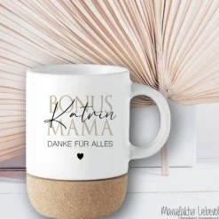 Geschenk Tasse Bonus Mama I Bonus Papa personalisierte Tasse für Stiefmama, Stiefpapa I Wunschtext Tasse mit Namen Geburtstag als Dankeschön
