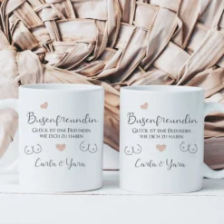 Geschenk Tasse für die Busenfreundin | Keramiktasse mit Spruch und Namen für die beste Freundin