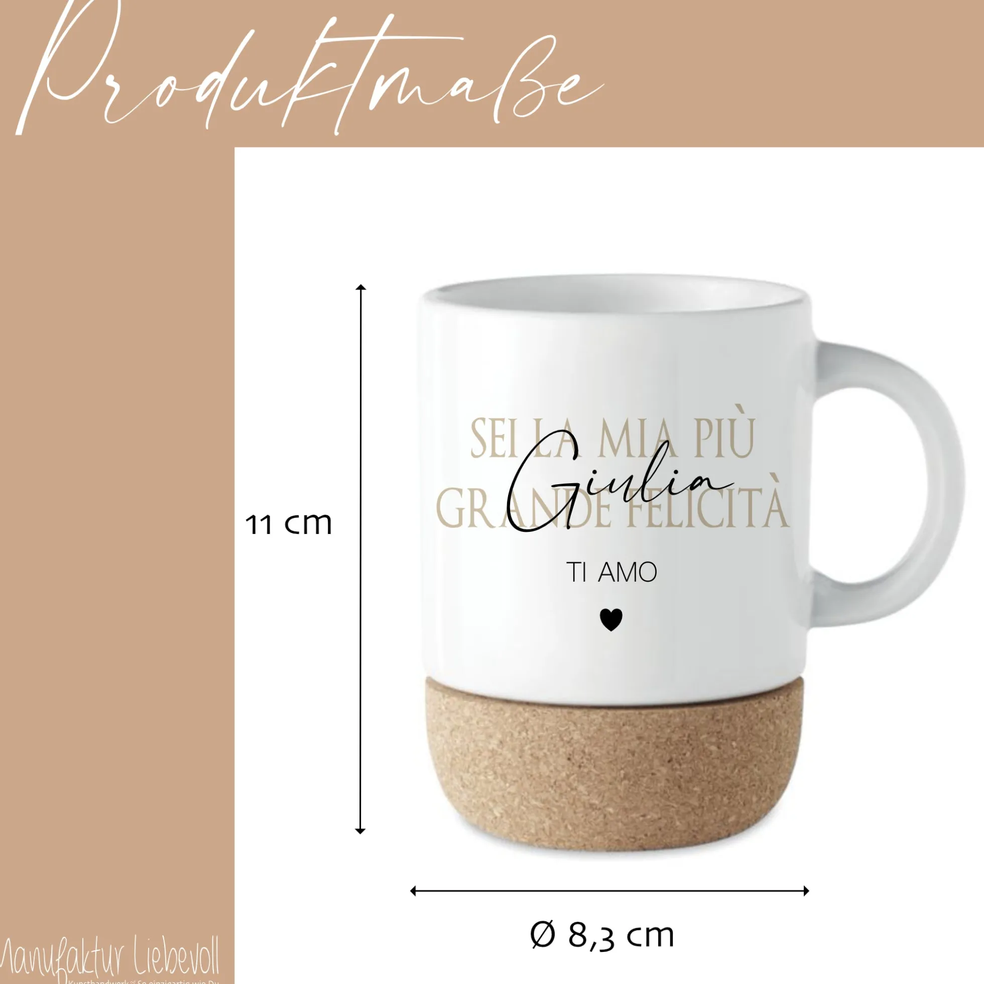 Geschenk Tasse Namen italienisch, Kaffeetasse Tee Tasse Geburtstag, TI AMO Geschenk Freundin Mama Geburtstagsgeschenk Valentinstag Frau